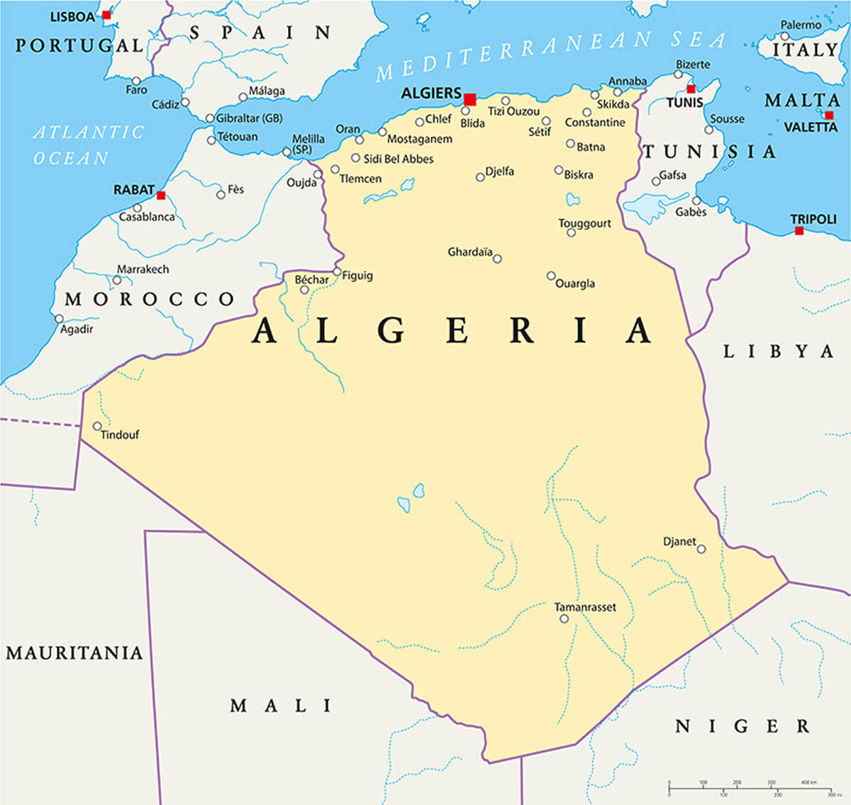 Political Map of Algeria